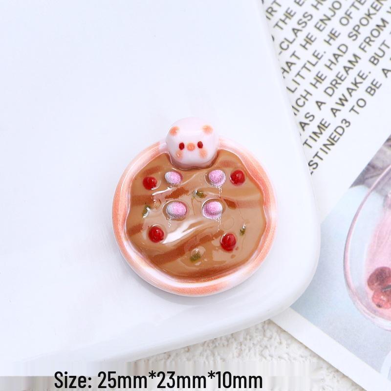 Little Pig Pizza Charm Set: DIY Cartoon Ornaments, Hair Clips, Crocs Charms, Resin Accessories for Shoes