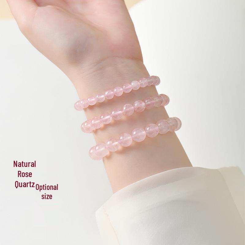 2025 Luxury Rose Quartz Bracelet for Women - Elegant Crystal Niche Gift
