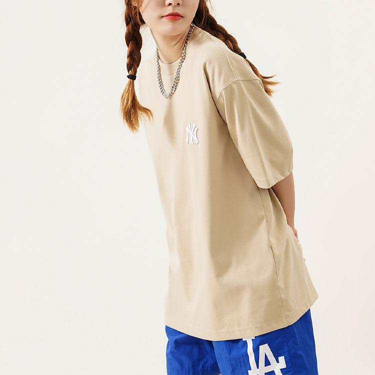 New MLB T Shirt Unisex Beige Yellow 3ATS33023-50BGS