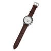 Men Automatic Mechanical Watch Moon Phase 6 Luminous Hands Self Winding Chronograph Display PU Leather Strap Analog