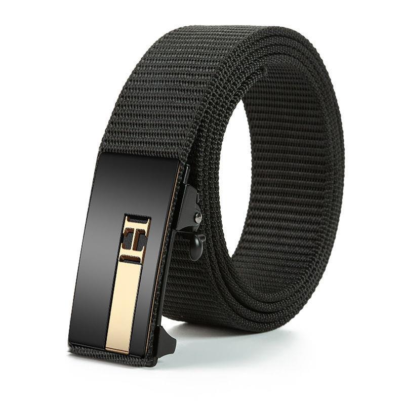 Men'S Toothless Automatic Buckle Woven Canvas Belt Belt Casual Nylon Tactical Pants Belt Military Training Outdoor Belt