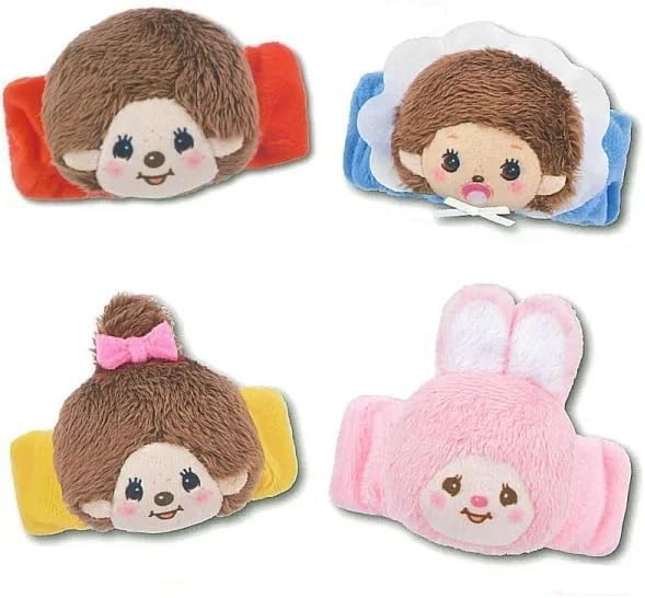 Monchhichi Plush Scrunchies, Complete Set of 4