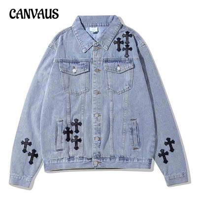 Patch Embroidery Loose Denim Jacket Women's Couple Jacket