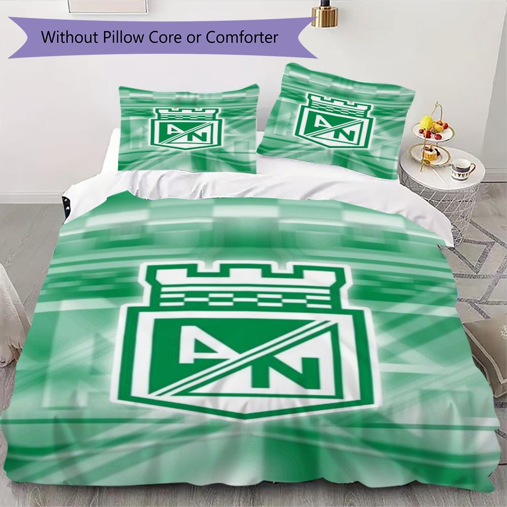 Atlético Nacional Pattern Bedding,Quilt Set Quilt Cover Pillowcase Home Birthday Gift(1 * Duvet Cover + 2 * Pillowcase, Without Core)_lx