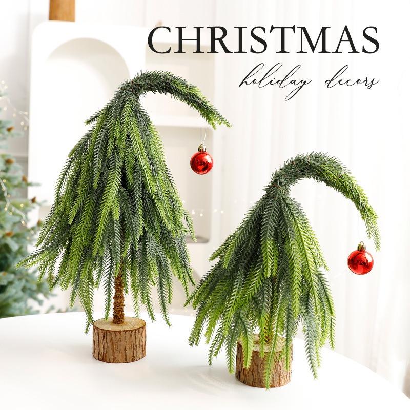 Neuer Weihnachtsbaum Tischschmuck Weihnachtsszene Baum Rote Früchte Plastiktopf Weihnachtsbaumschmuck Schmuck