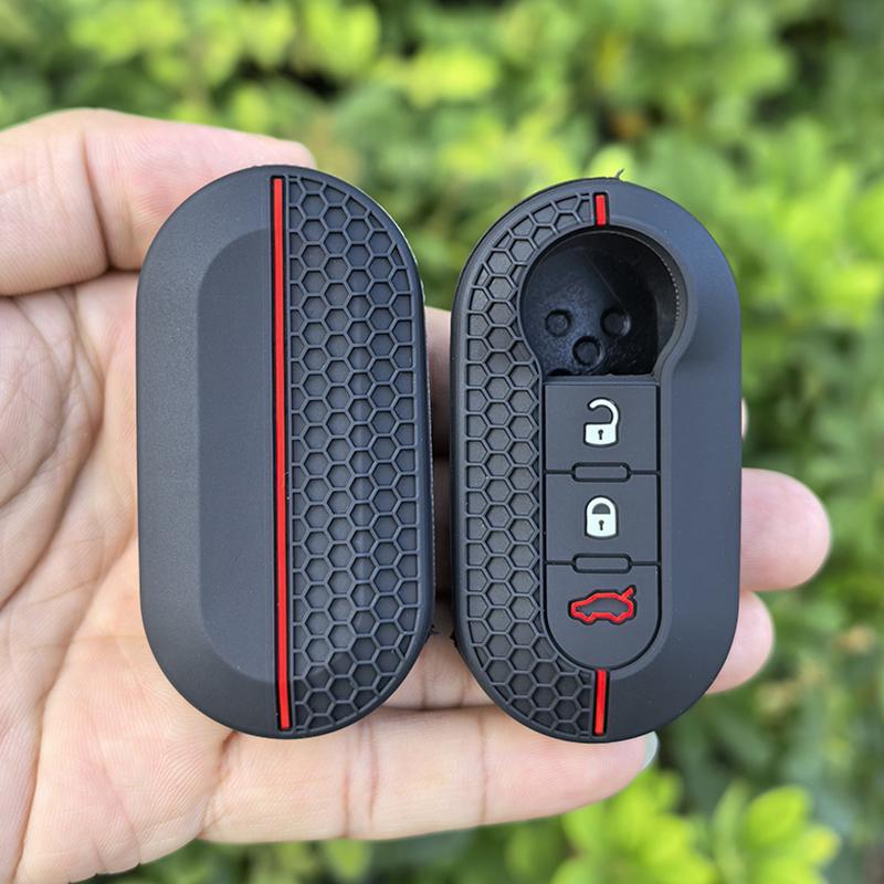 Coque en Silicone pour Clé de Voiture à Distance Support pour Fiat Abarth 500 595 124 Spider Ducato Panda Tipo Bravo Accessoires