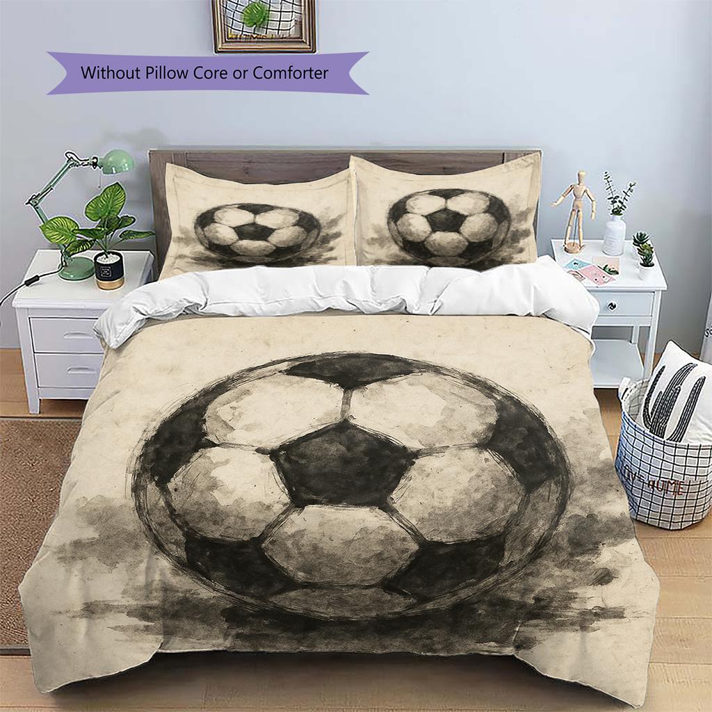 Set cu cuvertură și fețe de pernă cu model de desene animate Decorare casă Cadou de ziua de naștere (1 * husă de pilotă + 2 * fețe de pernă, fără miez)