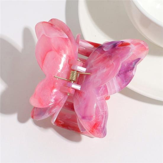 Hair Claw Medium Size Butterflies Shape Acetate Plate Hair Clip Gradient Texture Strong Grip Back Head Hair Claw Hair Accessories