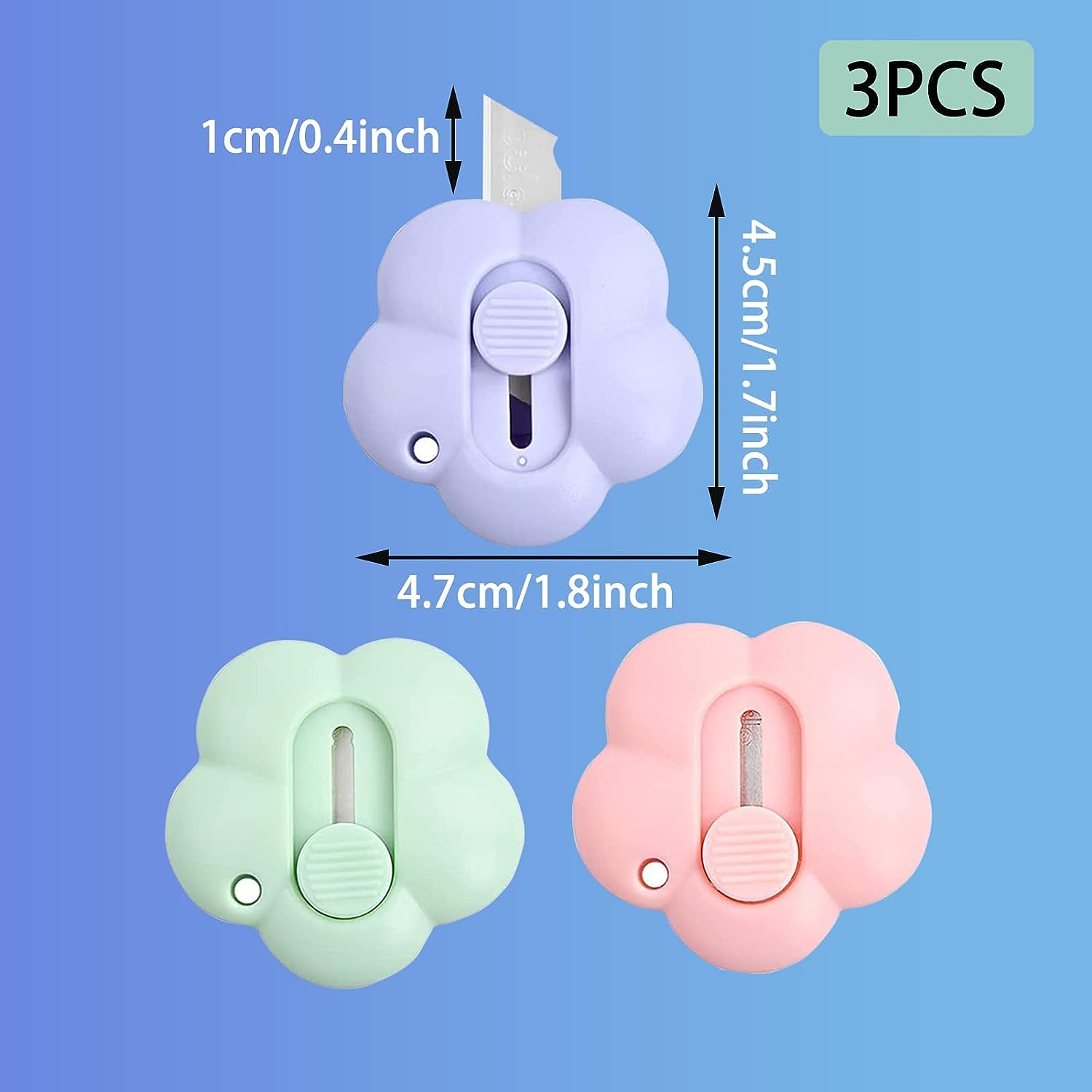 

3 набора ножей для букв, мини-открывалка для термоусадочной пленки, мини-безопасное лезвие, открывалка для коробок с легко подвешиваемым зажимом для ключей, офисные школьные принадлежности ручной работы