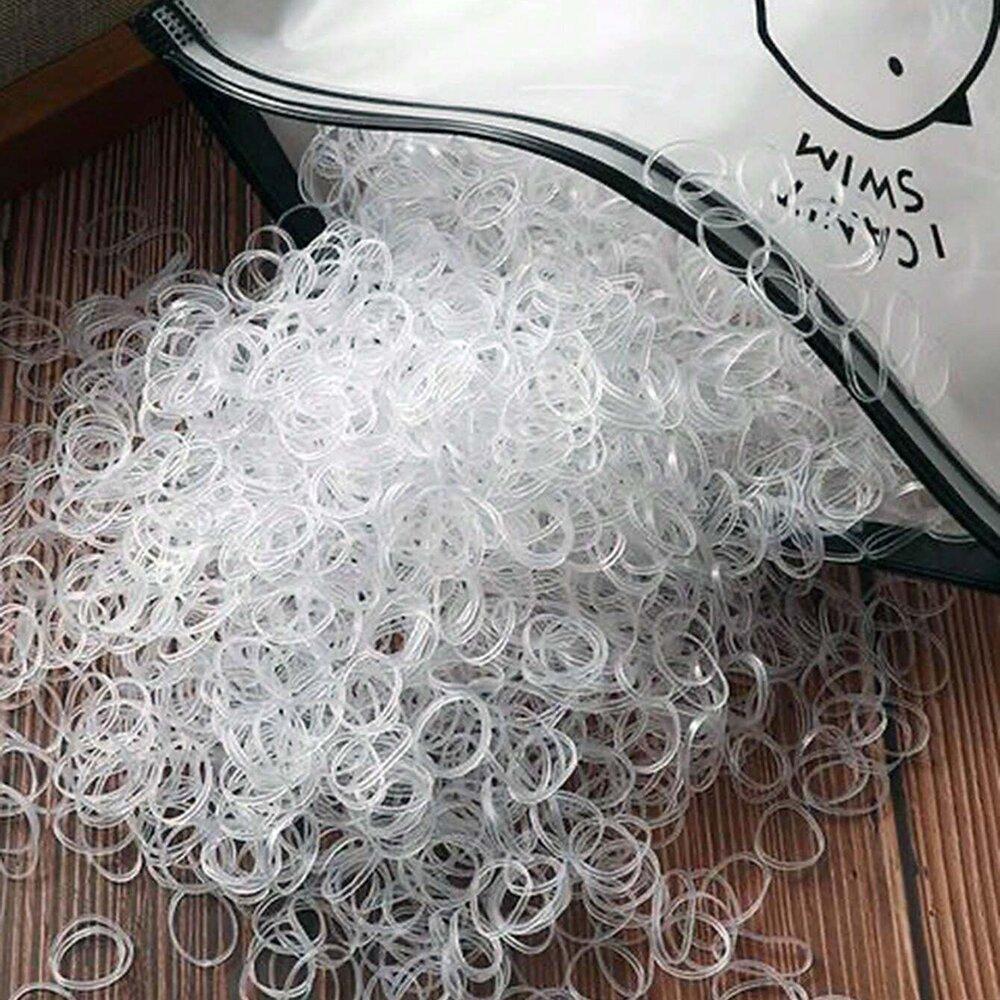 1000/2000pcs Colour Children Disposable Rubber Band Black Transparent High Elasticity No Harm To Hair Hair Accessories Headband