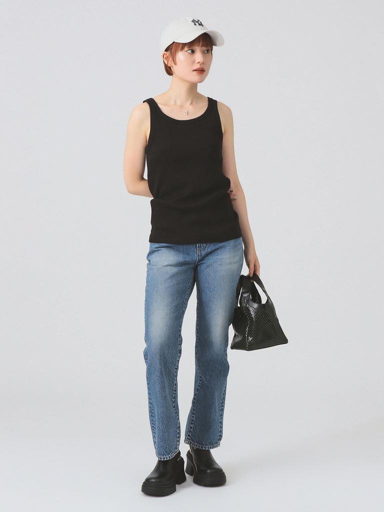 Ray Beams S/S TEE Basic Ribbed Tank Top Women's Black One Size