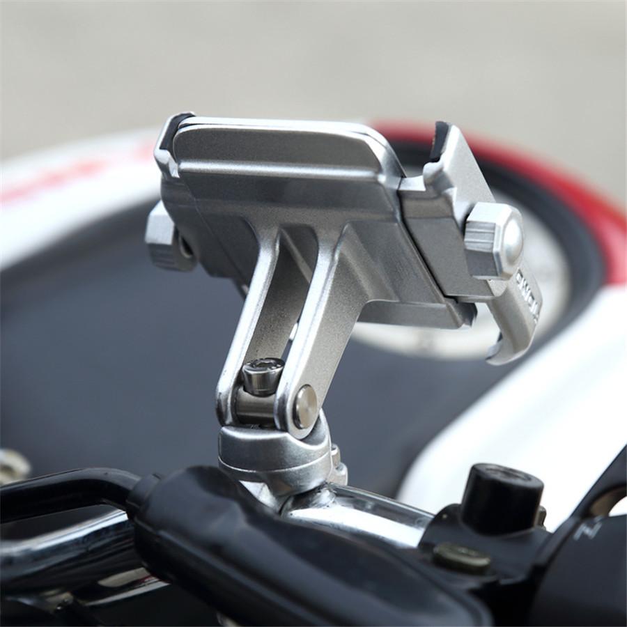 Aluminum Bike Motorcycle Phone Handlebar Mount Holder 360 Degree Rotating Universal Bicycle Phone Holder Clip for Cell Phone