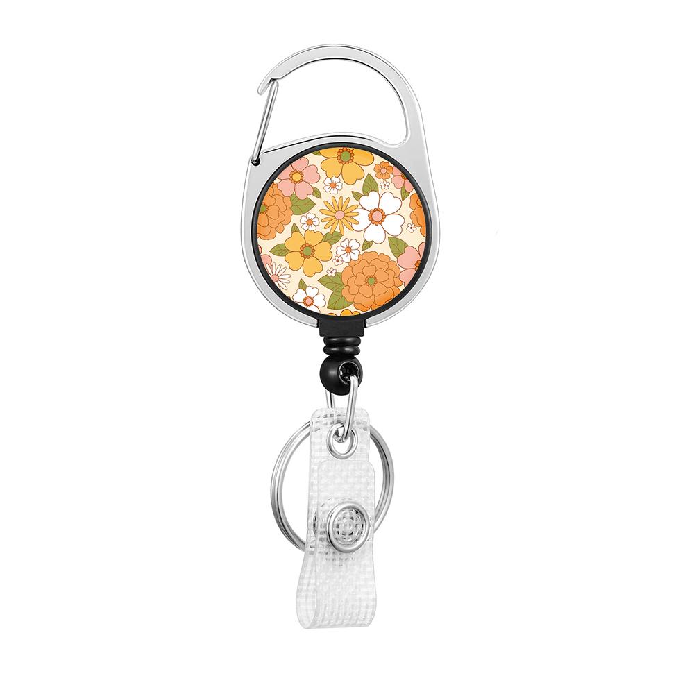 Flower Butterfly Chrysanthemum Doctor ID Badge Clip Lanyards Holder Porta Credencial Reel Nurse Retractable Keychain Wholesale
