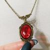 Red Quartz Charm Necklace Vintage Chokers Stylish Jewelry Gift for Mother Wife
