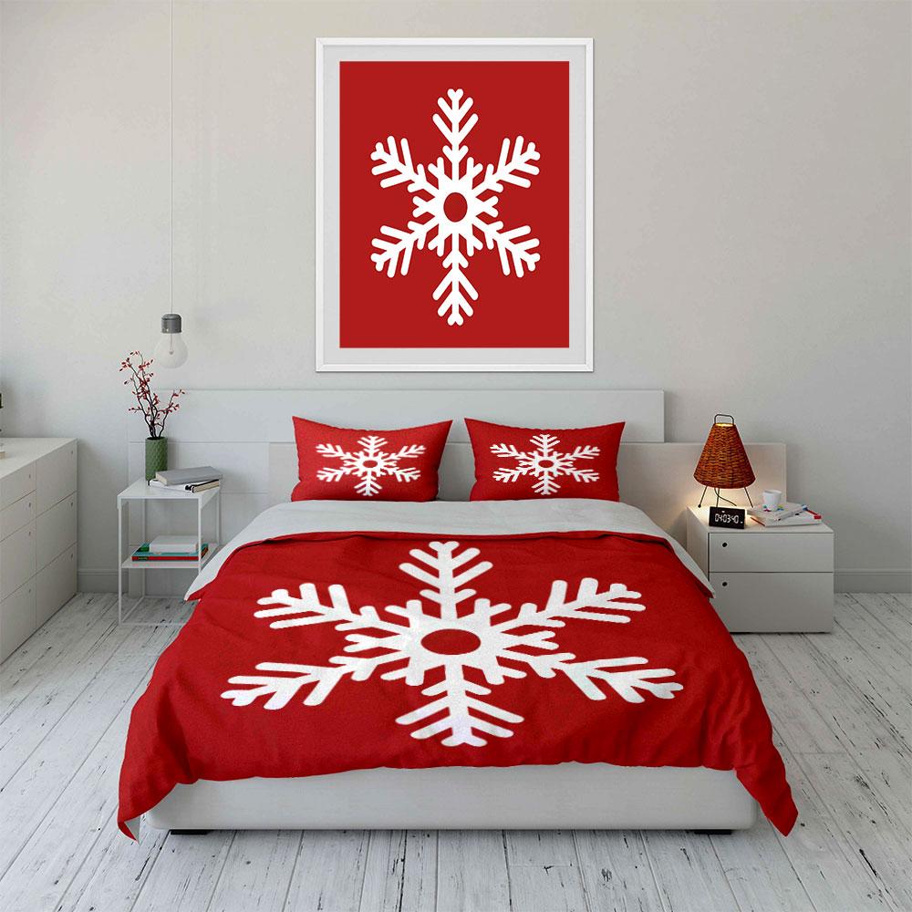 Winter-Themed Snowflake Decoration Bedding Set Exquisite Three-Piece Bedding Set Gift For Kids And Adults