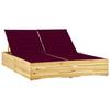 VidaXL Double Sun Lounger and Cushions Bordeaux Impregnated Pine Wood 3065978