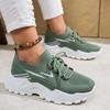2025 New Spring Breathable Mesh Casual Shoes Lace-up Non Slip Woman Vulcanize Shoes Comfortable Women's Platform Sneakers