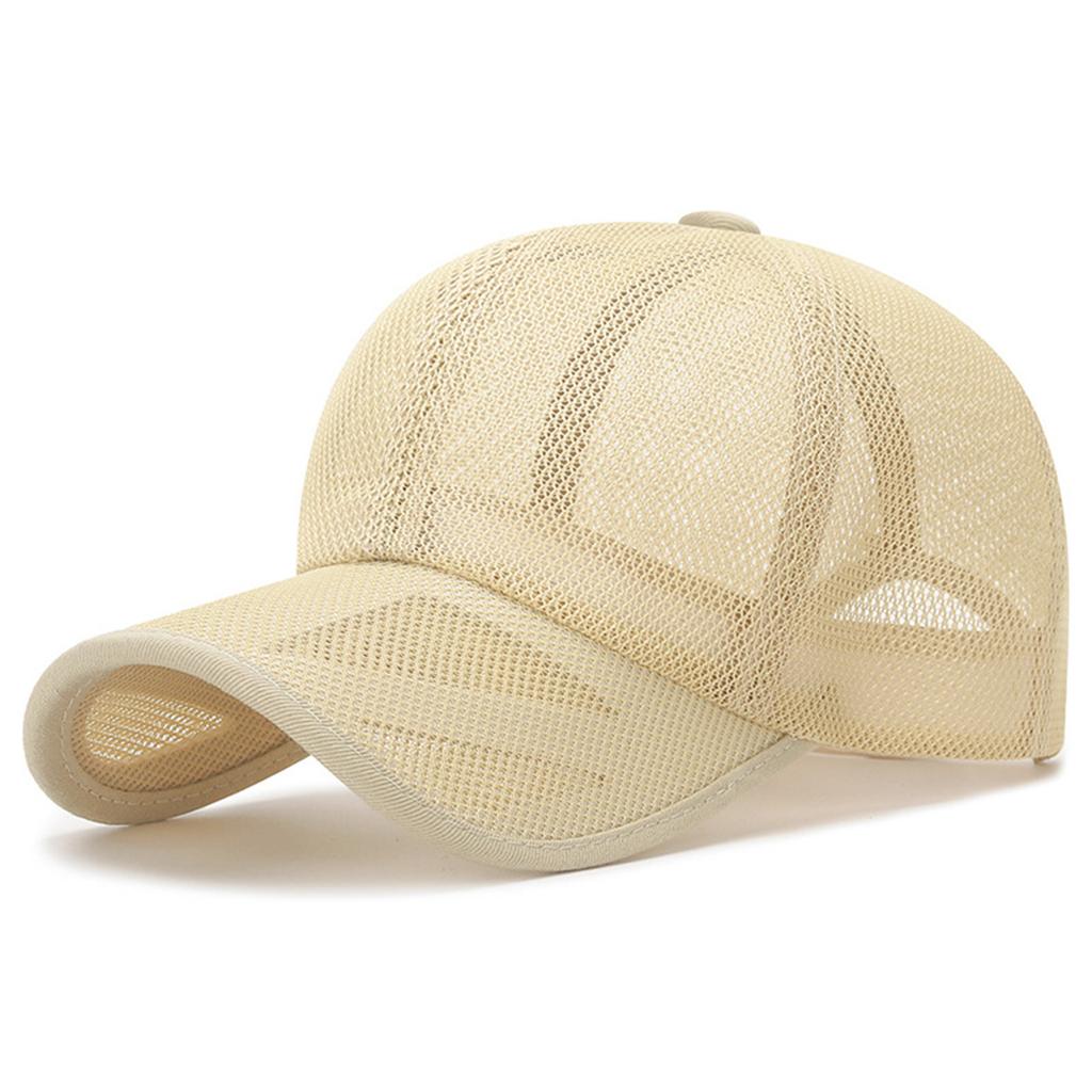 Atmungsaktiver Netz-Hohl-Sonnenhut für Herren Damen Outdoor-Sport Sonnenschutzmützen Verstellbare Größe