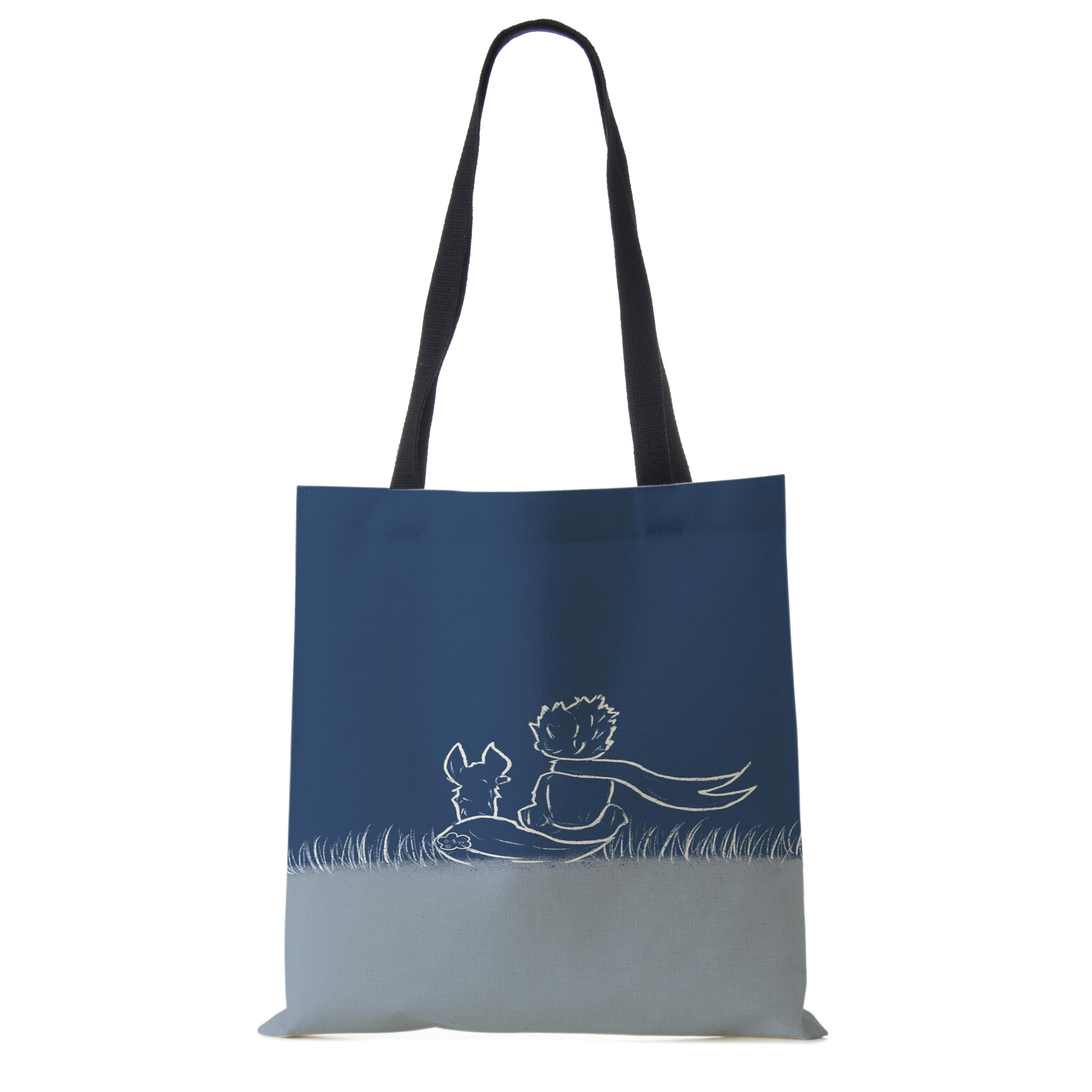 

Классический мультфильм Le Petit Prince с принтом лисы и розы, женские сумки, женская повседневная сумка для отдыха, сумка через плечо, эко-сумки для покупок на открытом воздухе