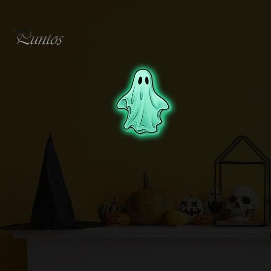 Halloween Home Decoration Gifts Luminous Ghost Wall Stickers for Decoration, Glow in The Dark PVC Decals Windows And Glass Doors, Removable Waterproof