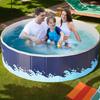 Foldable Non-inflatable Swimming Pool Non-inflatable Ground Swimming Pool Swim Tool with Space-Saving Nylon Design for Outdoor