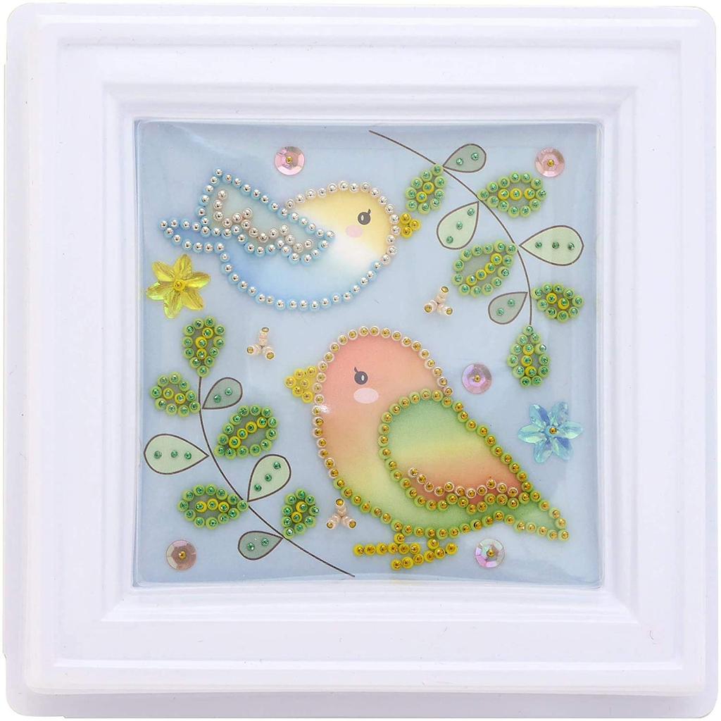 TOHO Bead Kit, Mini Push, Friendly Parakeet, Frame Size 155mm X 155mm (Inner Diameter 100mm X 100mm), G-420