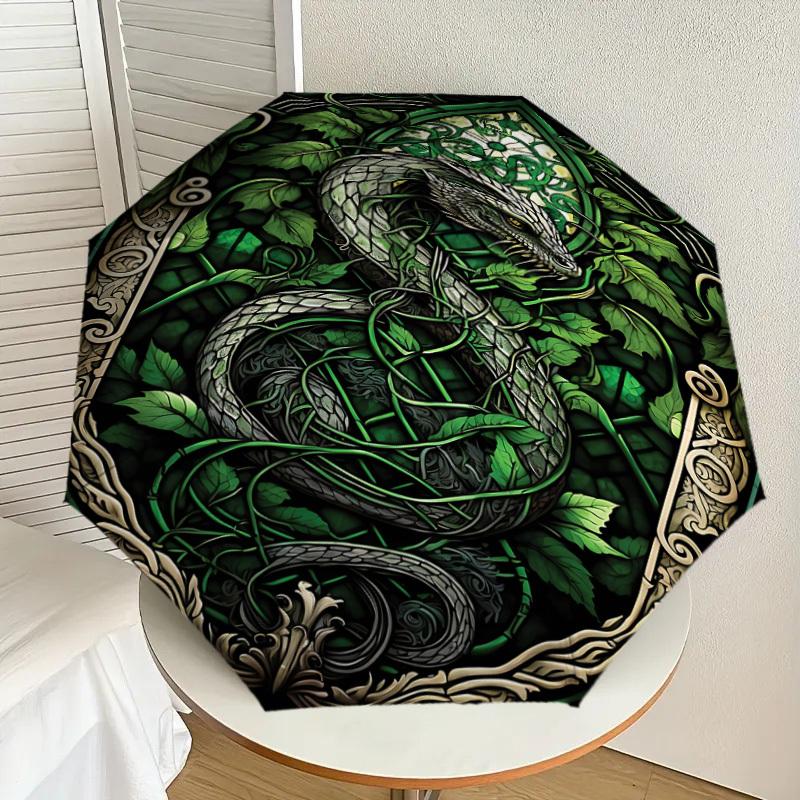 1PC Warner Serpent Vines Umbrella-8-Rib Reinforced, Automatic Open, Lightweight & Durable-A37