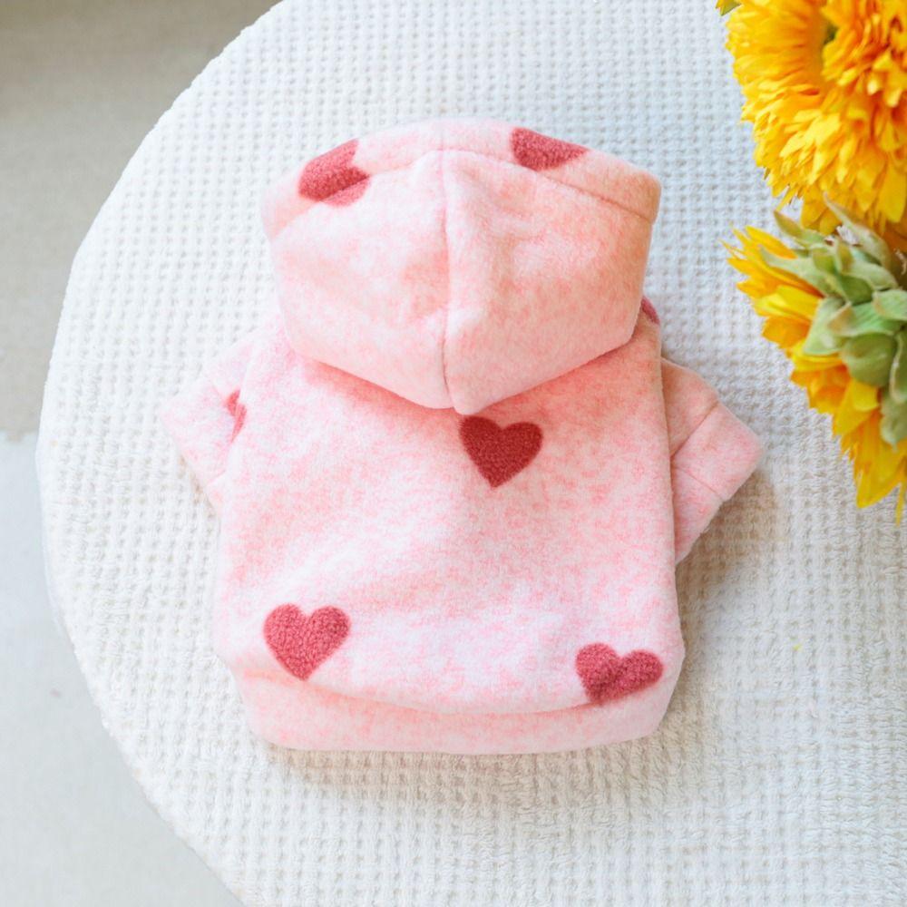 Cute Pet Hooded Cardigan Super Soft Valentine's Day Pet Clothes Dog Hooded Jacket Autumn Wear