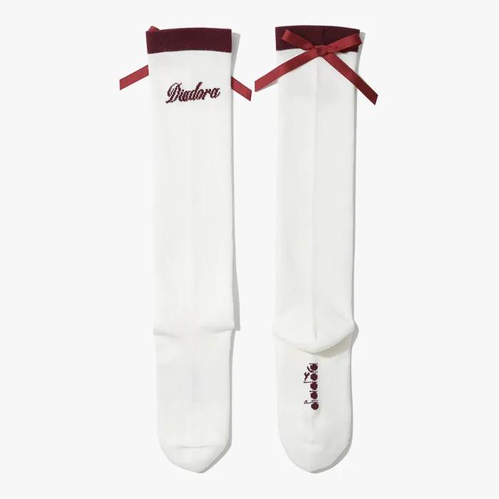 Ribbon Knee Socks BURGUNDY
