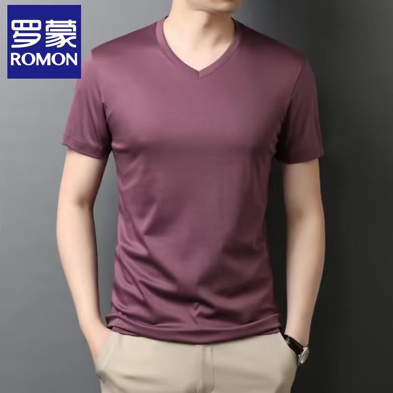 Lomon Men s Pure Cotton V-Neck T-Shirt M