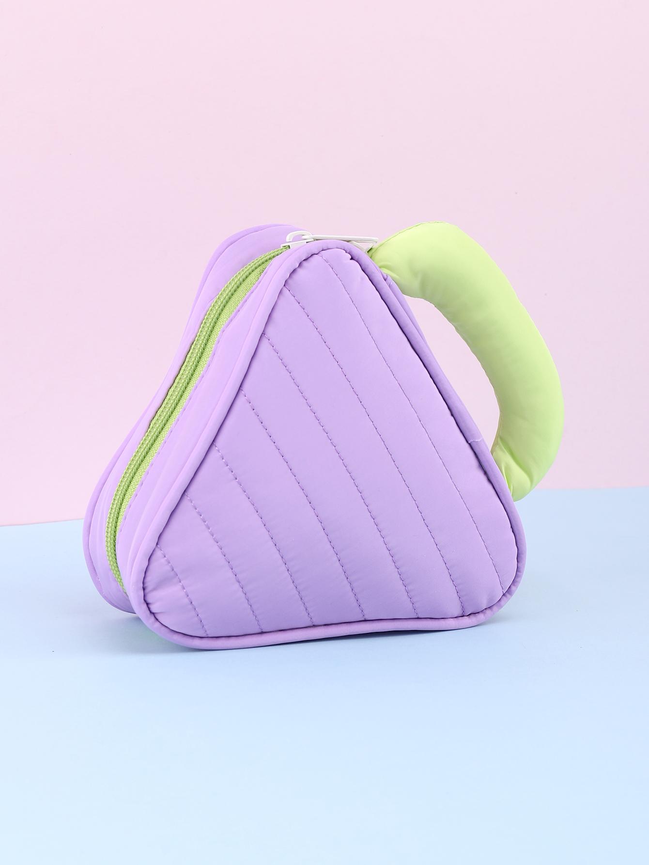 

Triangle Pencil Case Multifunctional Storage Bag Large-Capacity Pencil Pouch School Study Stationery Office Supplies Pencil Case фиолетовый