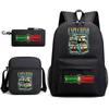 American Shanhaijing Funny Abstract Pattern Backpack Elementary School Bag Three-piece Set