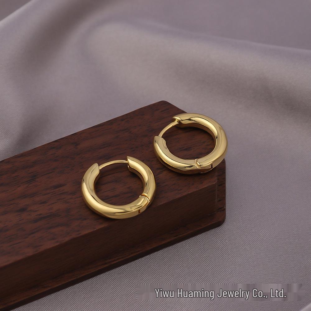 Elegantní náušnice s jehličkou ze stříbra 925: Všestranné francouzské kruhy v měděné barvě s více styly pro sofistikovaný vzhled