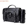 Y4UA Motorcycle Tail Bag Bag Saddlebags Luggage Bag Multifunctional PU Leather Motorbike Helmets Bag Storage Bag