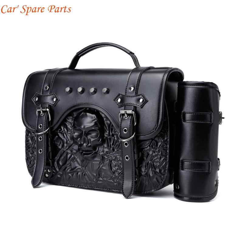 Y4UA Motorcycle Tail Bag Bag Saddlebags Luggage Bag Multifunctional PU Leather Motorbike Helmets Bag Storage Bag