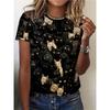 Summer Casual Women's T Shirt Cartoon Cute Cat Printed O Neck Short Sleeve Women's Outdoor Loose TShirt Tops Elegant Clothing