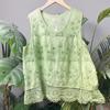 Embroidery, Embroidery, Cotton Embroidered Vest Top Women's Crew Neck Pullover Hollow Knitted Lace Sleeveless Bottom Solid Color T-Shirt