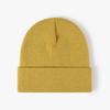 Unisex Winter Warm Ribbed Knitted Hat Acrylic Beanie with Custom Logo Digital Printing Solid Color and Cuffed Design