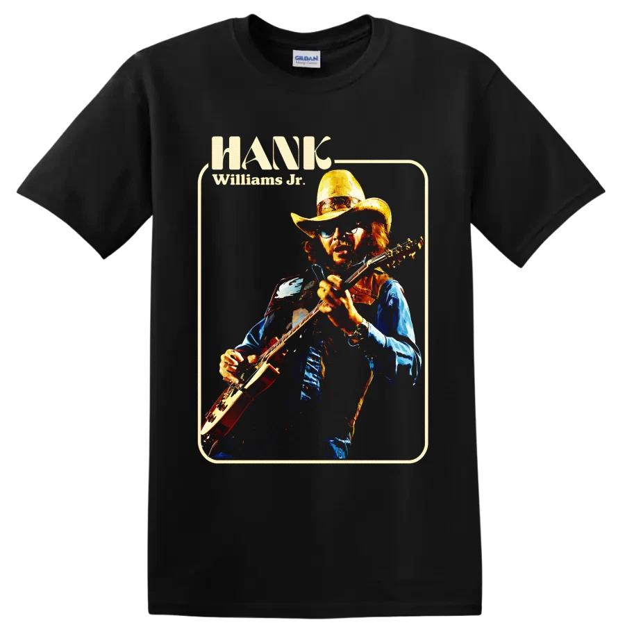Hank Williams Jr Country Musik Gitarre T-Shirt Cowboy Sänger Konzert Grafik T-Shirt