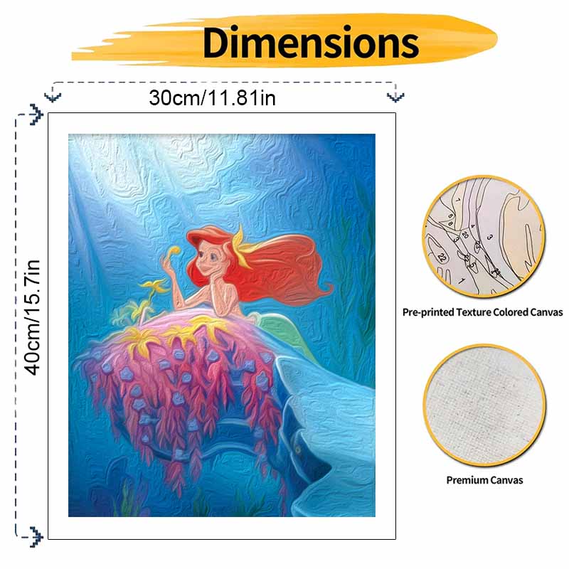 Disney Little Mermaid oil painting painting art handmade diy painting home decoration gift