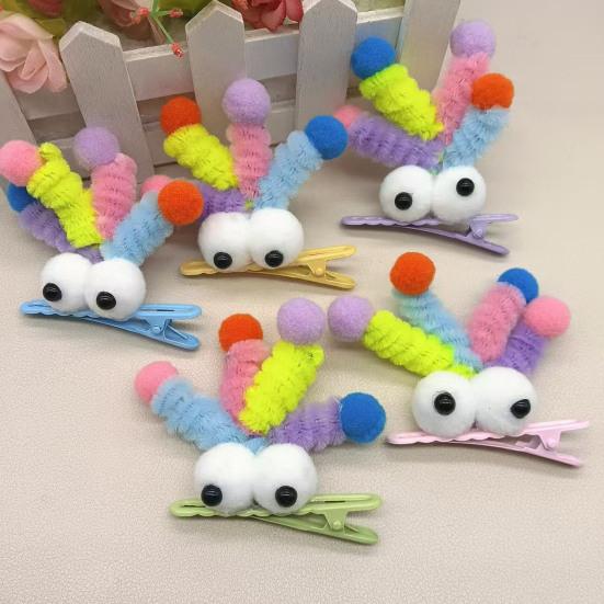 2/4Pcs Pins Hair Plush Big-Eyed Girl Hair Decoration Holiday Parties Hair