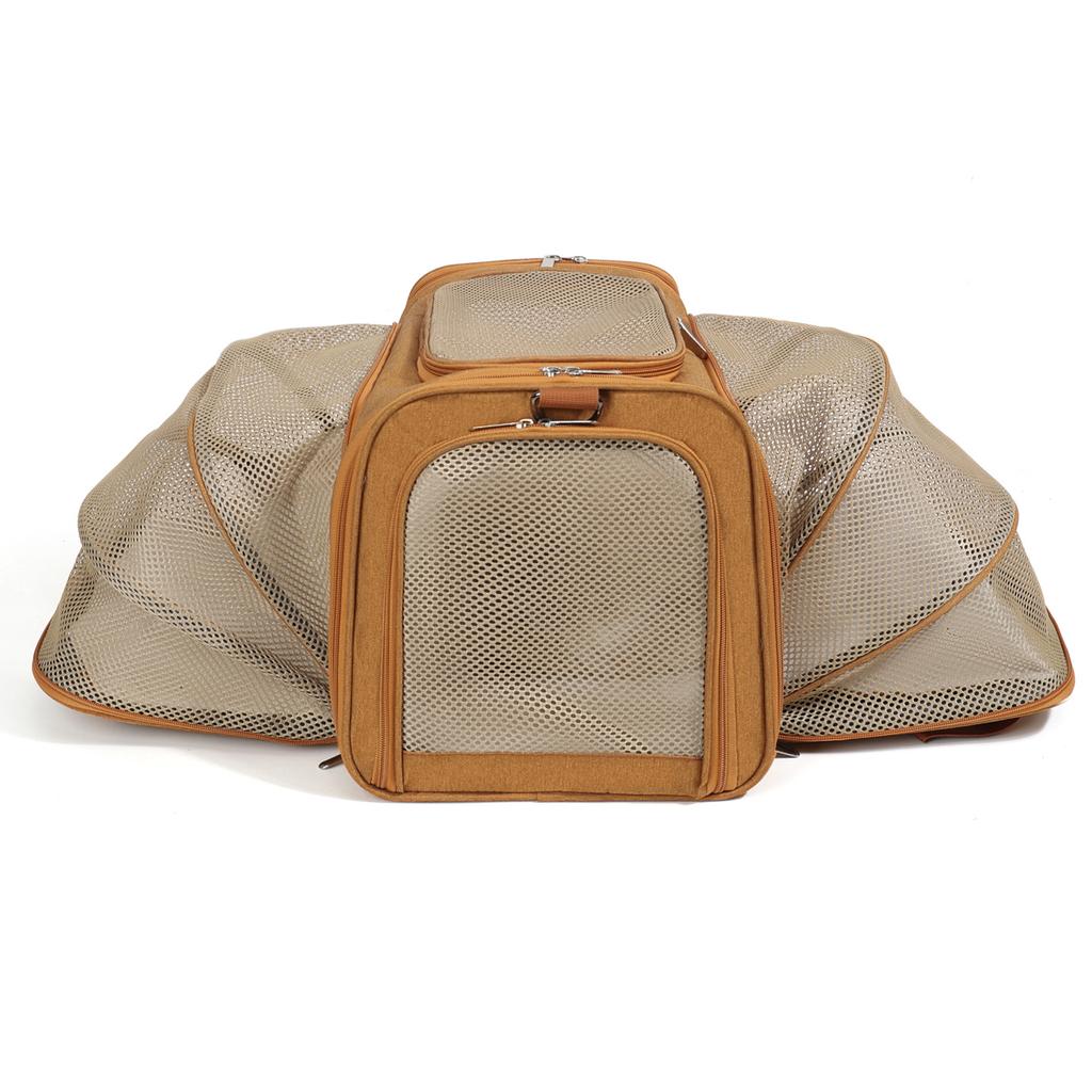 Cat large space aviation pet soft bag, small dog bag, portable handheld messenger bag, breathable expandable cat bag