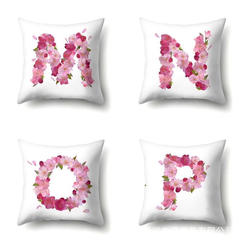 Polyester Kissenbezug Heim Auto Dekoration Druck Kissenbezug 26 Englische Buchstaben Kissenbezug