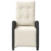 3 Piece Bistro Set with Cushions Black Poly Rattan