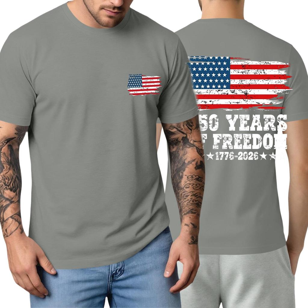 Men's Short-sleeved Fashionable Casual Everyday Trendy Letter Print Short-sleeved Shirt