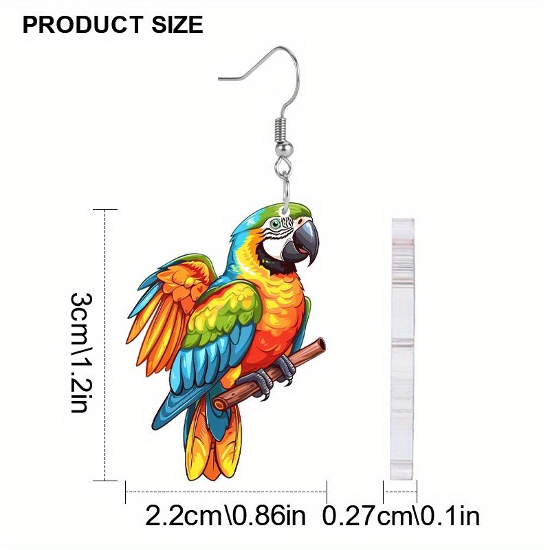 Colorful Parrot Acrylic Earrings for Women Earrings Chic New Animal Earrings Fashion Earrings Jewelry Accessories for Party Festivals