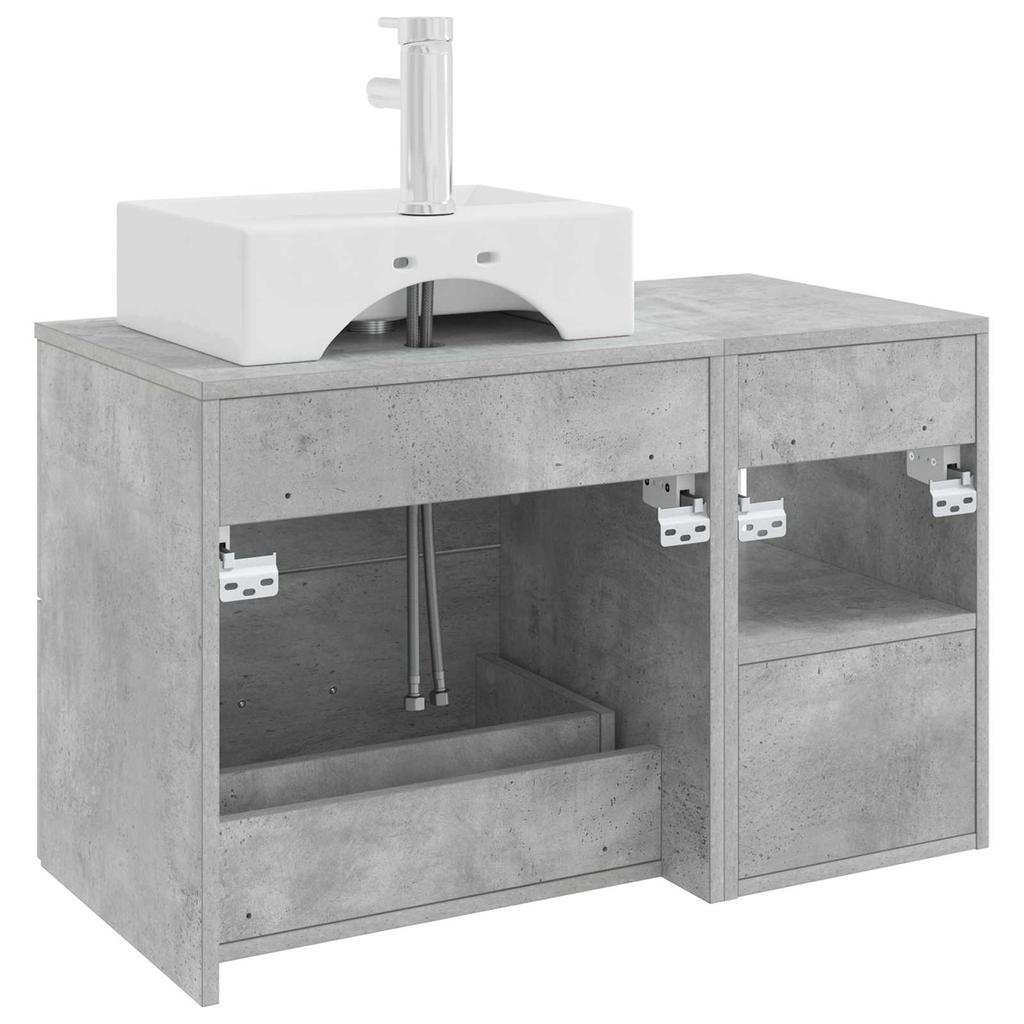 Bathroom Furniture Set 2 Pcs Concrete Grey Particleboard