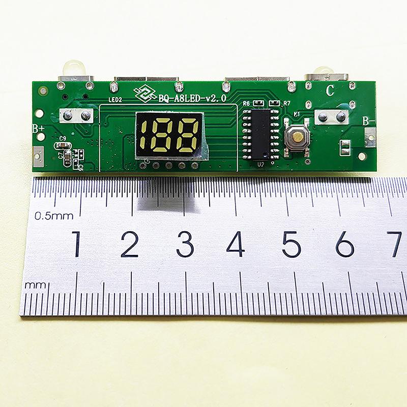 5V 2A Digital Display Power Bank Circuit Strip Module Type-C Micro Usb A8188Mobile Power Motherboard