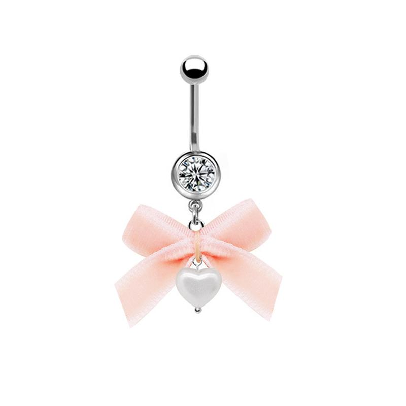 

Кольцо-бантик для пупка, украшение для женщин и девочек, кольцо в форме сердца из циркония, кулон для пирсинга, ювелирные изделия, аксессуары
