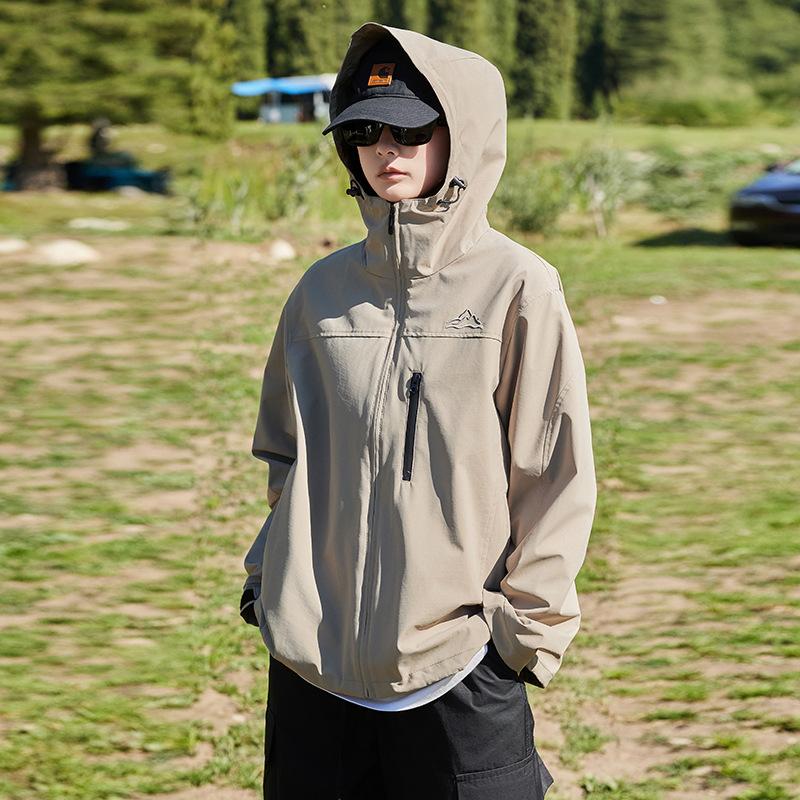 

Jacket mountain tooling jacket men s and women s hooded mountaineering suit outdoor top couple s autumn and winter cold clothing XXL хаки